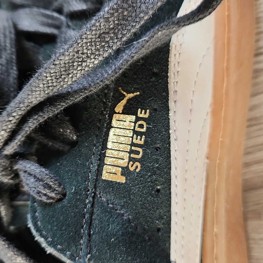Puma suede platform Core sneakers in black, white and gum, size 6.5 - Picture 7 of 12